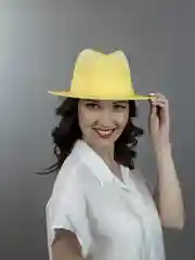 Желтый шляпа LERAY "Кимберли", рисовая солома, 56-58
