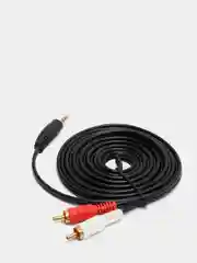 Угольный аудио кабель AUX тюльпаны 3.5 мм RCA 2 (папа) - 3.5 Jack (папа), от 1м и до 20м