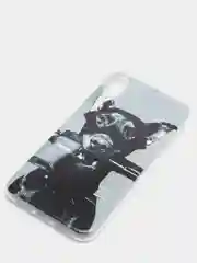 Серый силиконовый чехол на Apple iPhone XR / Айфон XR прозрачный, с рисунком, защита камеры