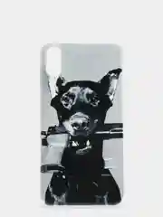 Серый силиконовый чехол на Apple iPhone XR / Айфон XR прозрачный, с рисунком, защита камеры