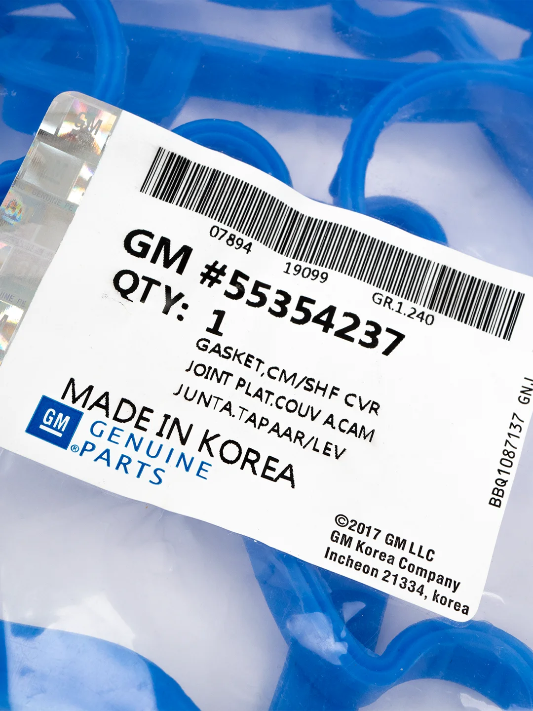 Синий силиконовая прокладка клапанной крышки для Chevrolet Cruze, OPEL Astra 55354237