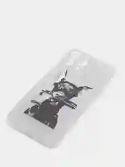Серый силиконовый чехол на Apple iPhone 13 Pro Max / Айфон 13 Pro Max прозрачный, с рисунком