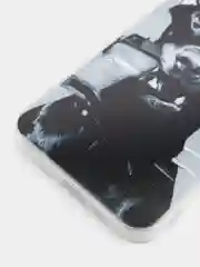 Серый силиконовый чехол на iPhone 13 / Айфон 13 прозрачный, с рисунком, защита камеры