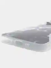 Серый силиконовый чехол на iPhone 13 / Айфон 13 прозрачный, с рисунком, защита камеры