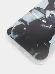 Серый силиконовый чехол на Apple iPhone 12/12 Pro / Айфон 12/12 Pro прозрачный, с рисунком