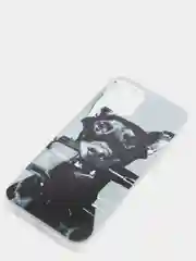 Серый силиконовый чехол на Apple iPhone 12/12 Pro / Айфон 12/12 Pro прозрачный, с рисунком