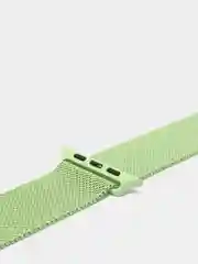 Салатовый ремешок для смарт - часов Apple Watch "Миланская петля", металлический браслет