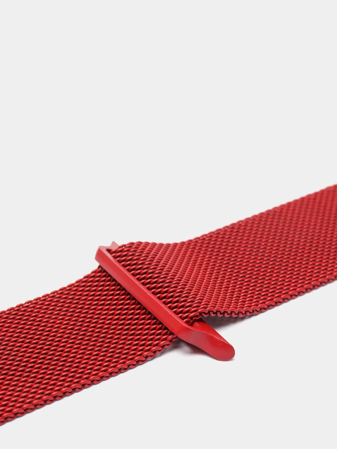Красный ремешок для смарт - часов Apple Watch "Миланская петля", металлический браслет