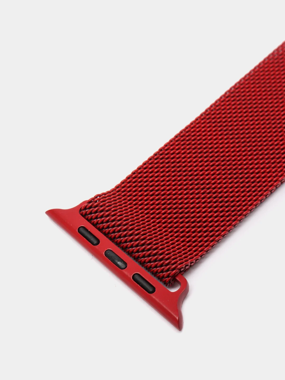 Красный ремешок для смарт - часов Apple Watch "Миланская петля", металлический браслет