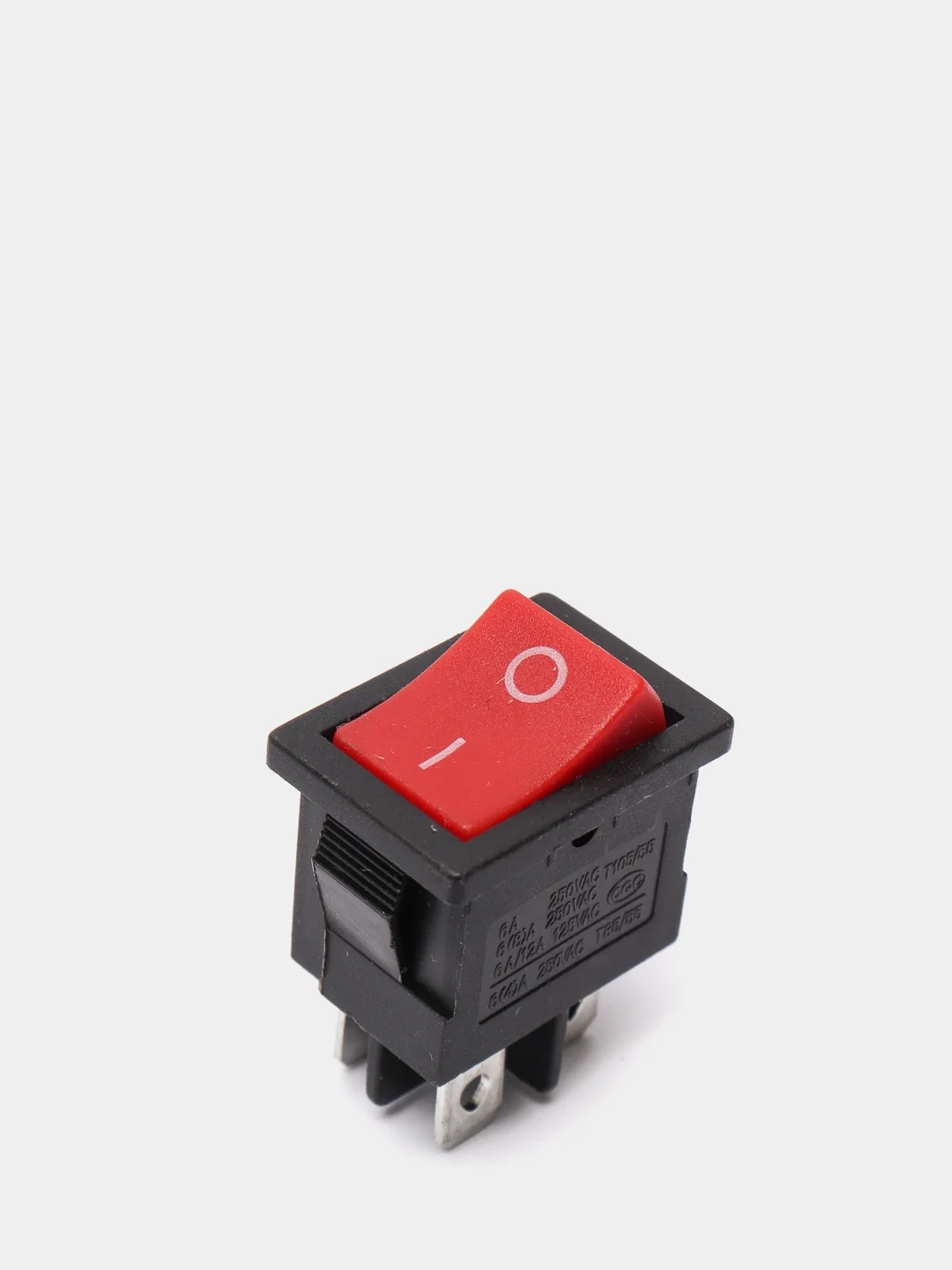 Переключатель KCD1-104-C R/4P on-off красный (6A 250VAC)