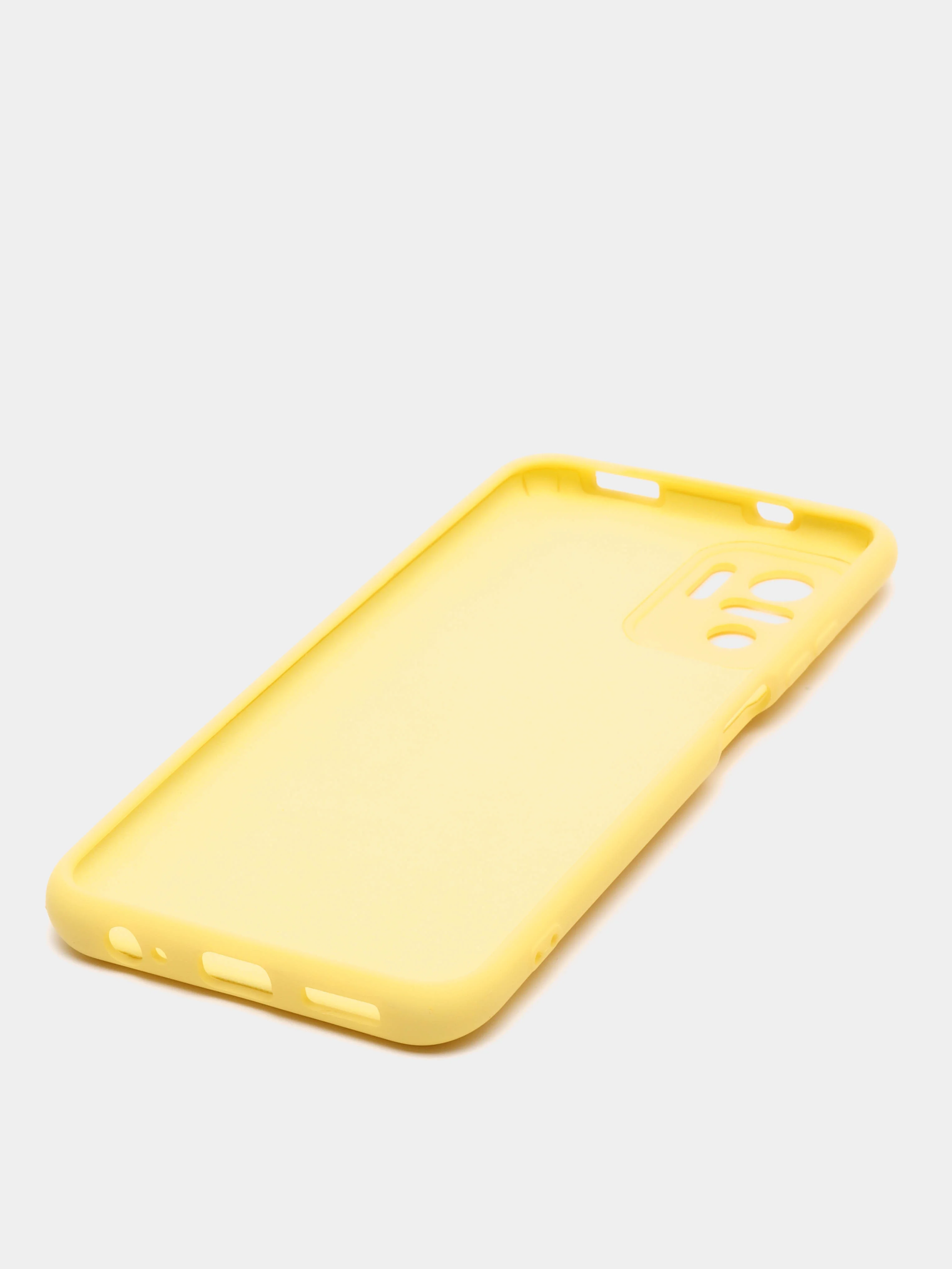 Желтый чехол с защитой камеры и бархатом внутри Xiaomi POCO M5S / Redmi Note 10, Redmi Note 10s