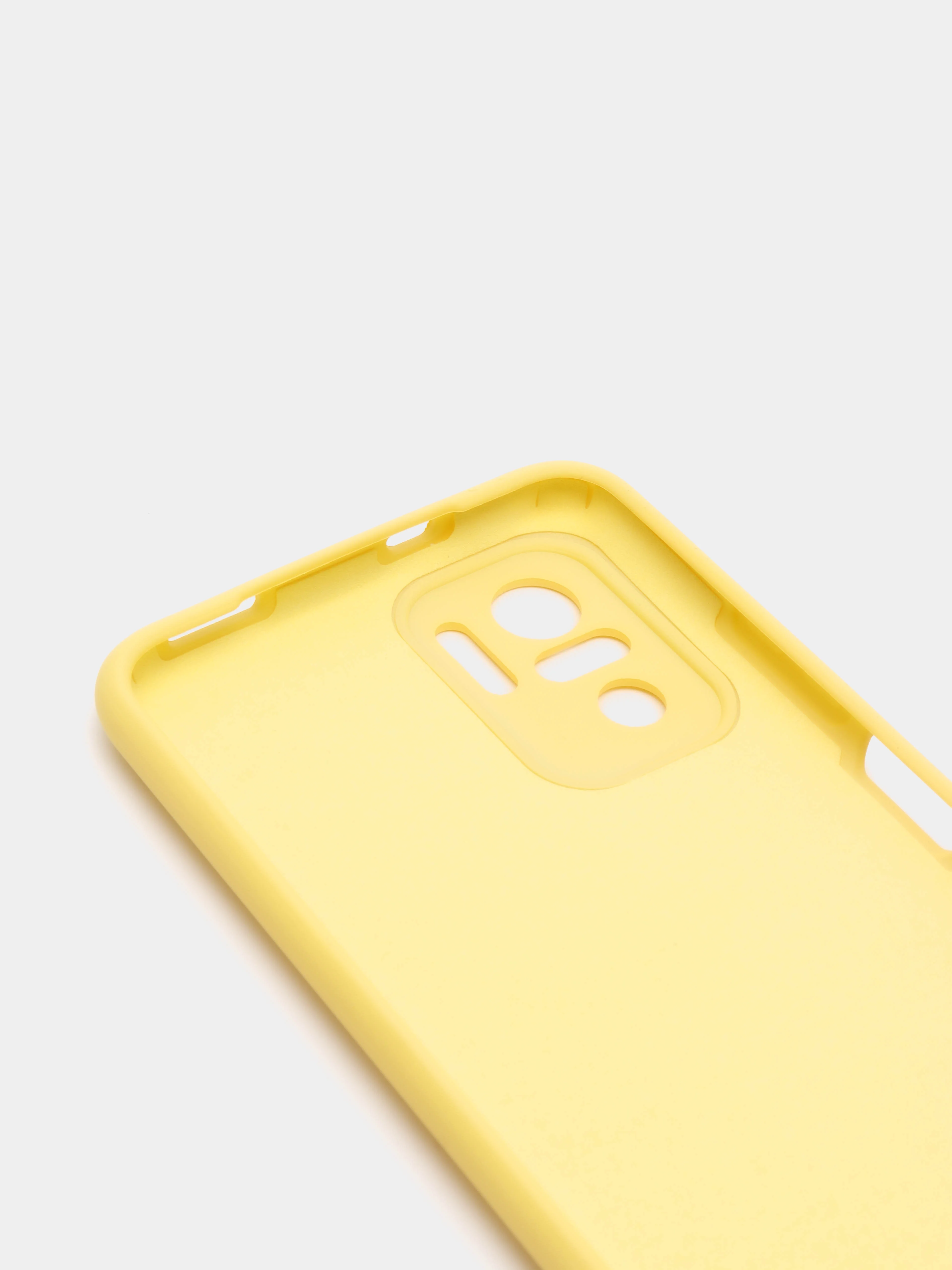 Желтый чехол с защитой камеры и бархатом внутри Xiaomi POCO M5S / Redmi Note 10, Redmi Note 10s