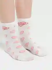 Белый носки в двух цветах (чёрный и белый)
