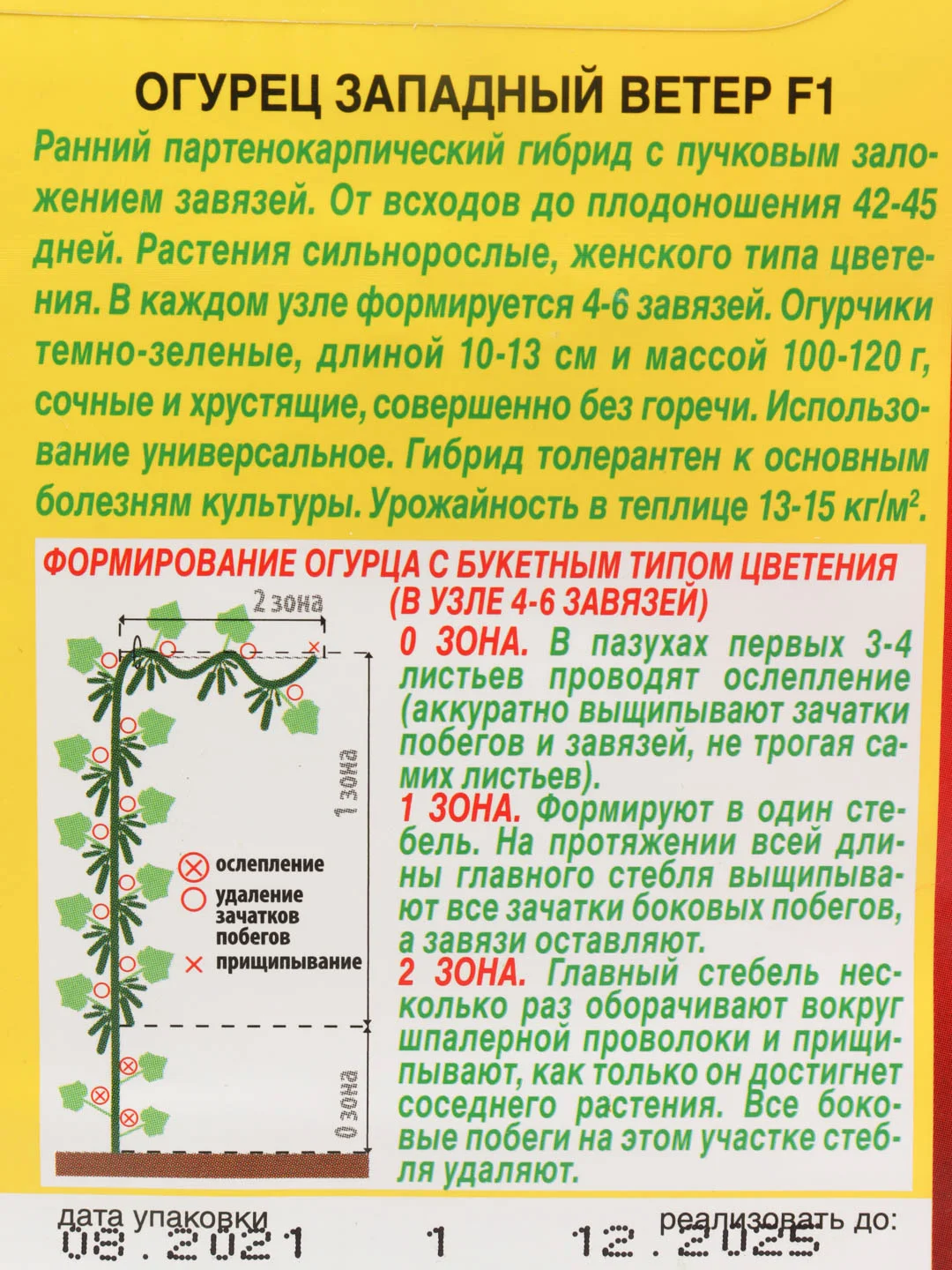 Семена огурцов Западный ветер для теплиц, самоопыляемые, пучковые