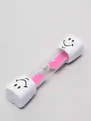 Розовый песочные часы для чистки зубов, смайлик