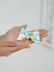 Лазурный бантик заколка для волос