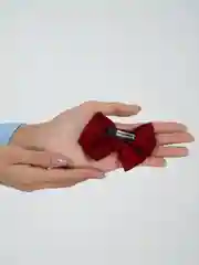 Бордовый бантик заколка для волос