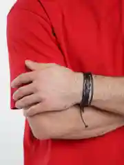 Черный браслет кожаный, мужской, 22 вида