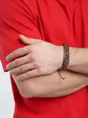 Коричневый браслет кожаный, мужской, 22 вида