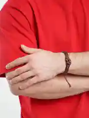 Бежевый меланж браслет кожаный, мужской, 22 вида