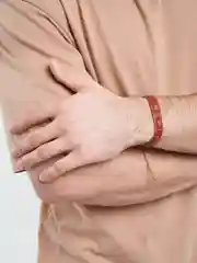 Серый меланж браслет кожаный, мужской, 22 вида