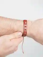 Серый меланж браслет кожаный, мужской, 22 вида