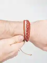 Серый металлик браслет кожаный, мужской, 22 вида