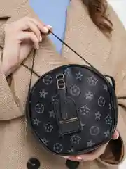 Черный женская круглая сумка