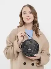 Черный женская круглая сумка