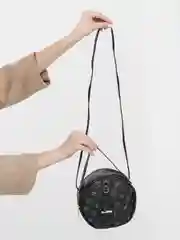 Черный женская круглая сумка
