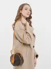 Коричневый женская круглая сумка