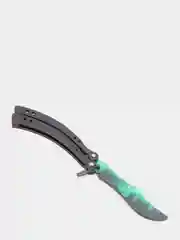 Зеленый нож деревянный бабочка 1.5 кс го / cs go