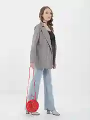 Красный женская круглая сумка