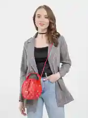 Красный женская круглая сумка