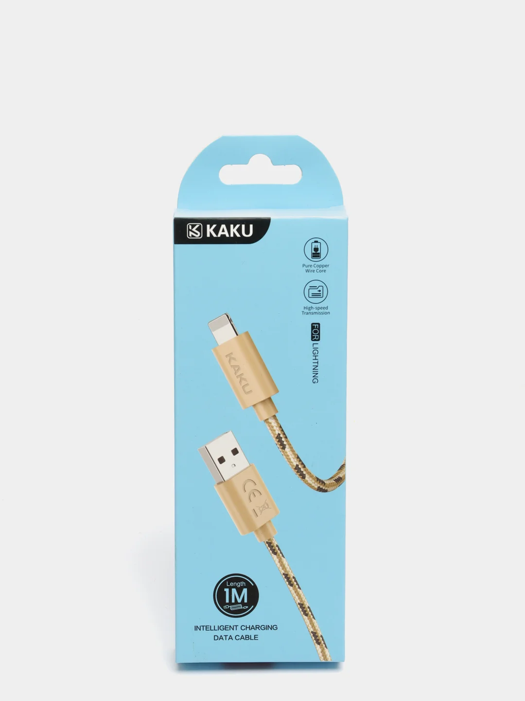 Золотой кабель зарядный Kaku KSP-106, 1 м, USB-TYPE-C, USB-Lightning