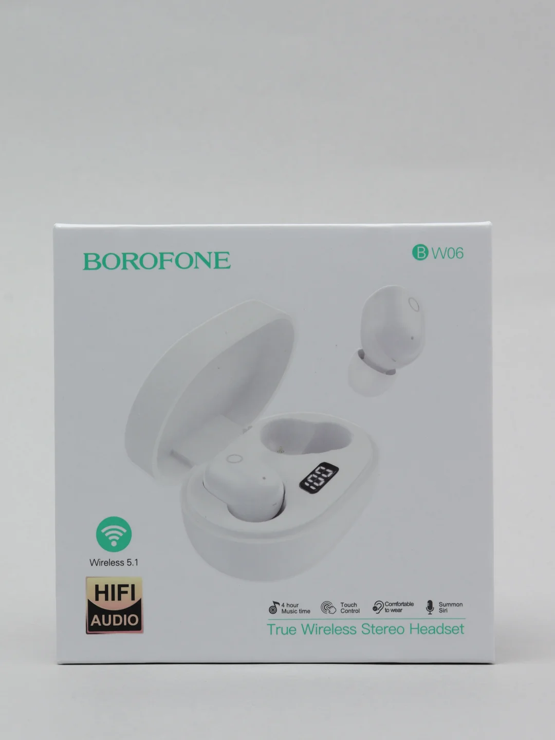 Белый беспроводные наушники BOROFONE BW06