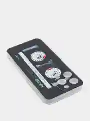 Хром силиконовый чехол на iPhone 13 / Айфон 13 прозрачный, с рисунком, защита камеры