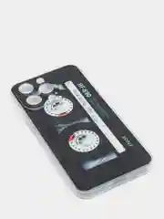 Хром силиконовый чехол на iPhone 13 / Айфон 13 прозрачный, с рисунком, защита камеры