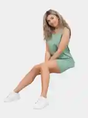 Мятный платье женское, сарафан с карманами