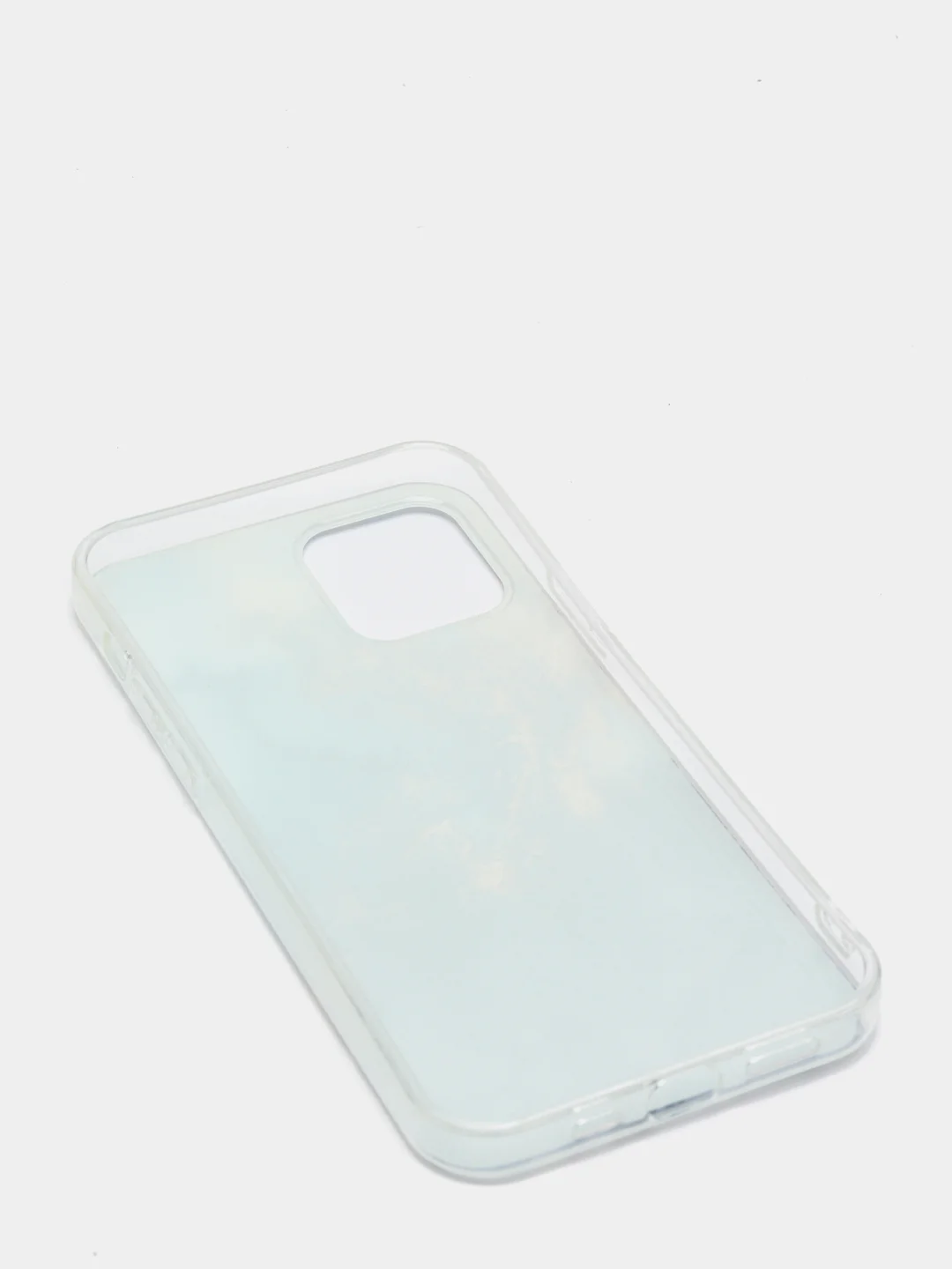 Голубой силиконовый чехол на Apple iPhone 12/12 Pro / Айфон 12/12 Pro прозрачный, с рисунком