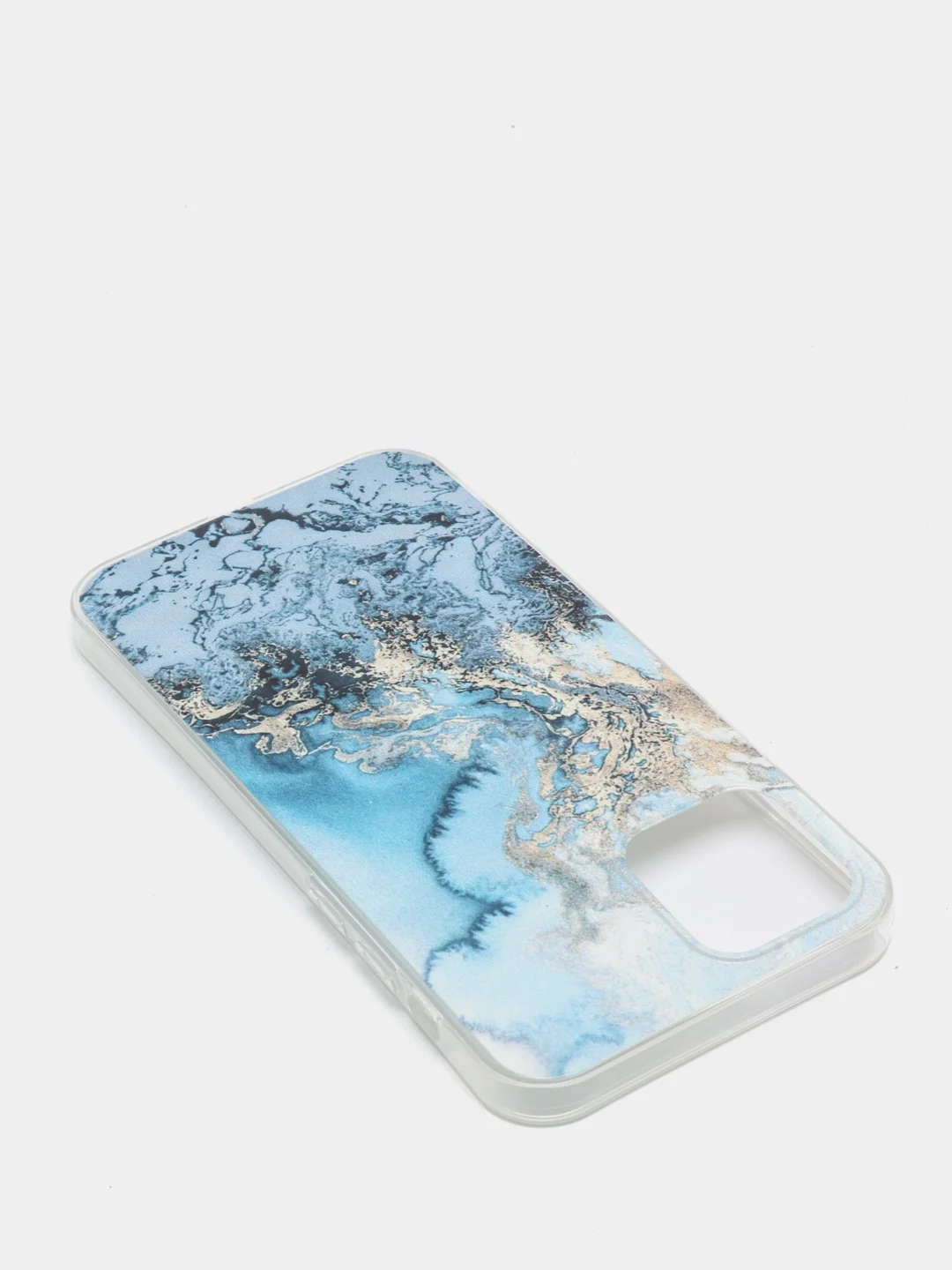 Голубой силиконовый чехол на Apple iPhone 12/12 Pro / Айфон 12/12 Pro прозрачный, с рисунком