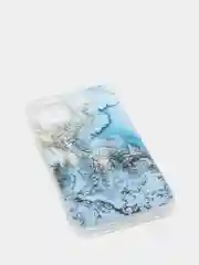 Голубой силиконовый чехол на Apple iPhone 12/12 Pro / Айфон 12/12 Pro прозрачный, с рисунком
