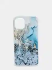 Голубой силиконовый чехол на Apple iPhone 12/12 Pro / Айфон 12/12 Pro прозрачный, с рисунком