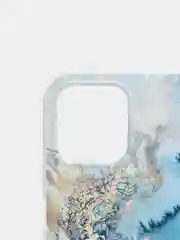 Голубой силиконовый чехол на Apple iPhone 12/12 Pro / Айфон 12/12 Pro прозрачный, с рисунком