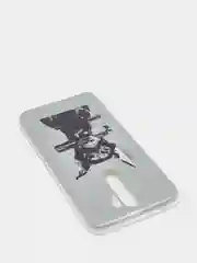 Серый силиконовый чехол на Xiaomi Redmi Note 8 Pro / Сяоми Редми Нот 8 Про прозрачный с рисунком