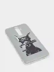 Серый силиконовый чехол на Xiaomi Redmi Note 8 Pro / Сяоми Редми Нот 8 Про прозрачный с рисунком