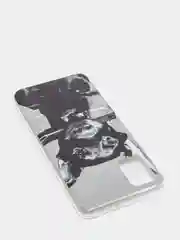 Серый силиконовый чехол на Samsung Galaxy A51 / Самсунг А51 прозрачный с рисунком, защита камеры