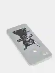Серебряный силиконовый чехол на Xiaomi Redmi 9C / Сяоми Редми 9С прозрачный с рисунком, защита камеры
