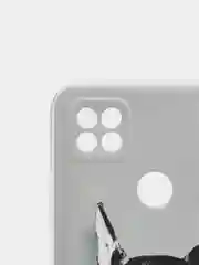Серебряный силиконовый чехол на Xiaomi Redmi 9C / Сяоми Редми 9С прозрачный с рисунком, защита камеры