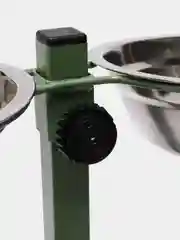 Подставка с мисками, серо-зелёная шагрень, разборная, высота 30 см, 2 х 500 мл